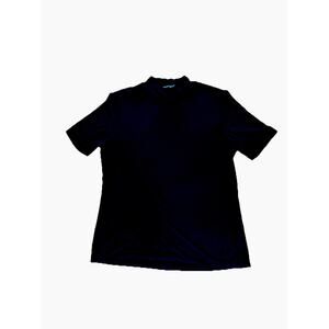 J McLaughlin short sleeve navy mock turtleneck knit top size Medium